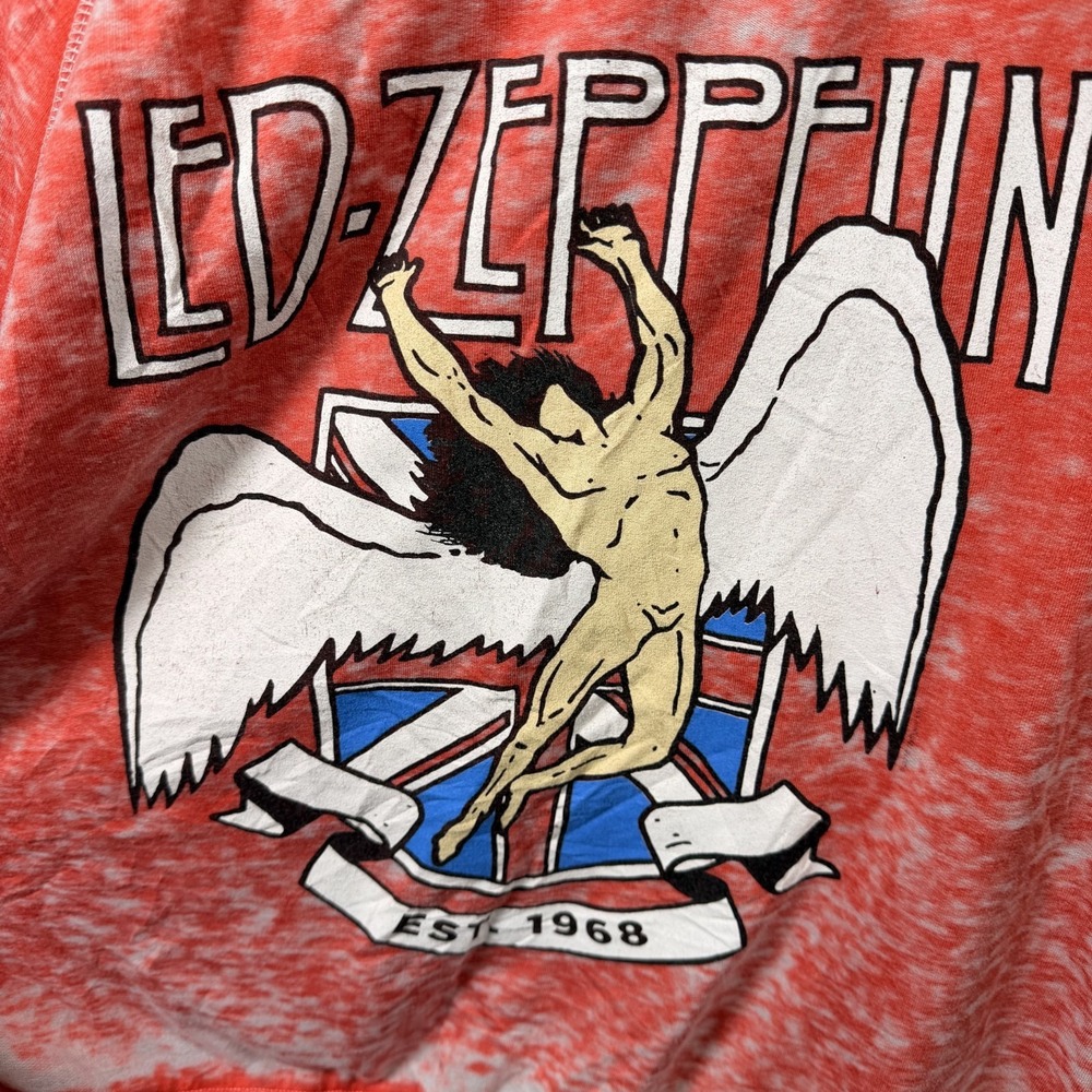 Recycled‎ Karma Led Zeppelin Oversized Sweatshirt Medium Paprika Acid Wash